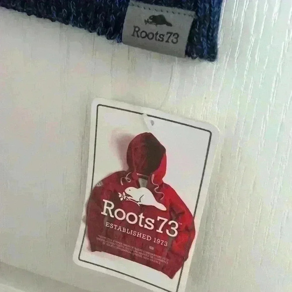 NWT Roots 73 Wallace Knit Scarf Unisex O/S Ink Blue Heather Winter Warm - Picture 7 of 8